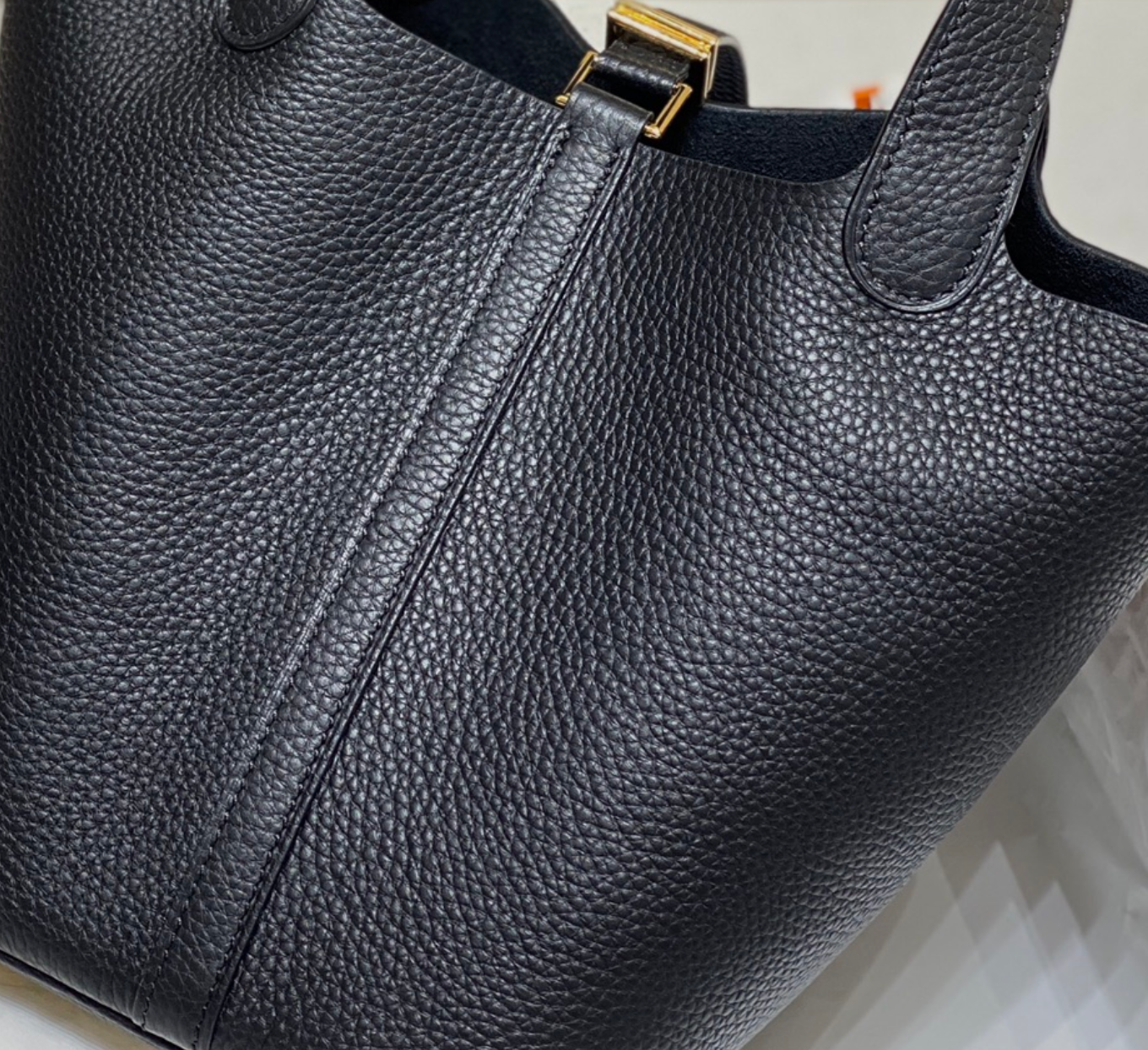 Lock Leather Bucket Bag