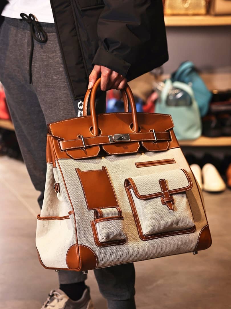 Weekender Swift Leather & Canvas Bag