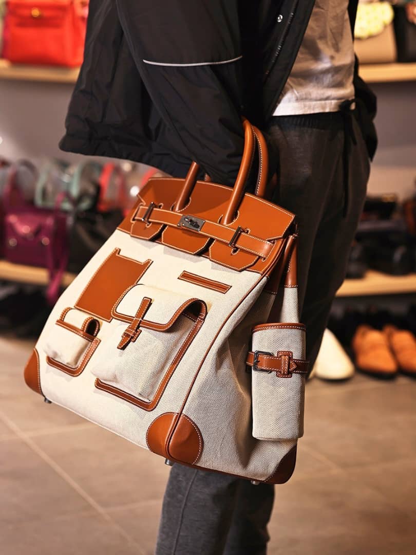 Weekender Swift Leather & Canvas Bag