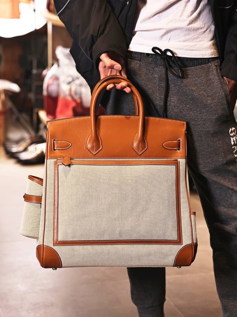 Weekender Swift Leather & Canvas Bag