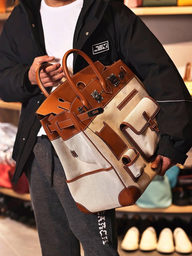 Weekender Swift Leather & Canvas Bag