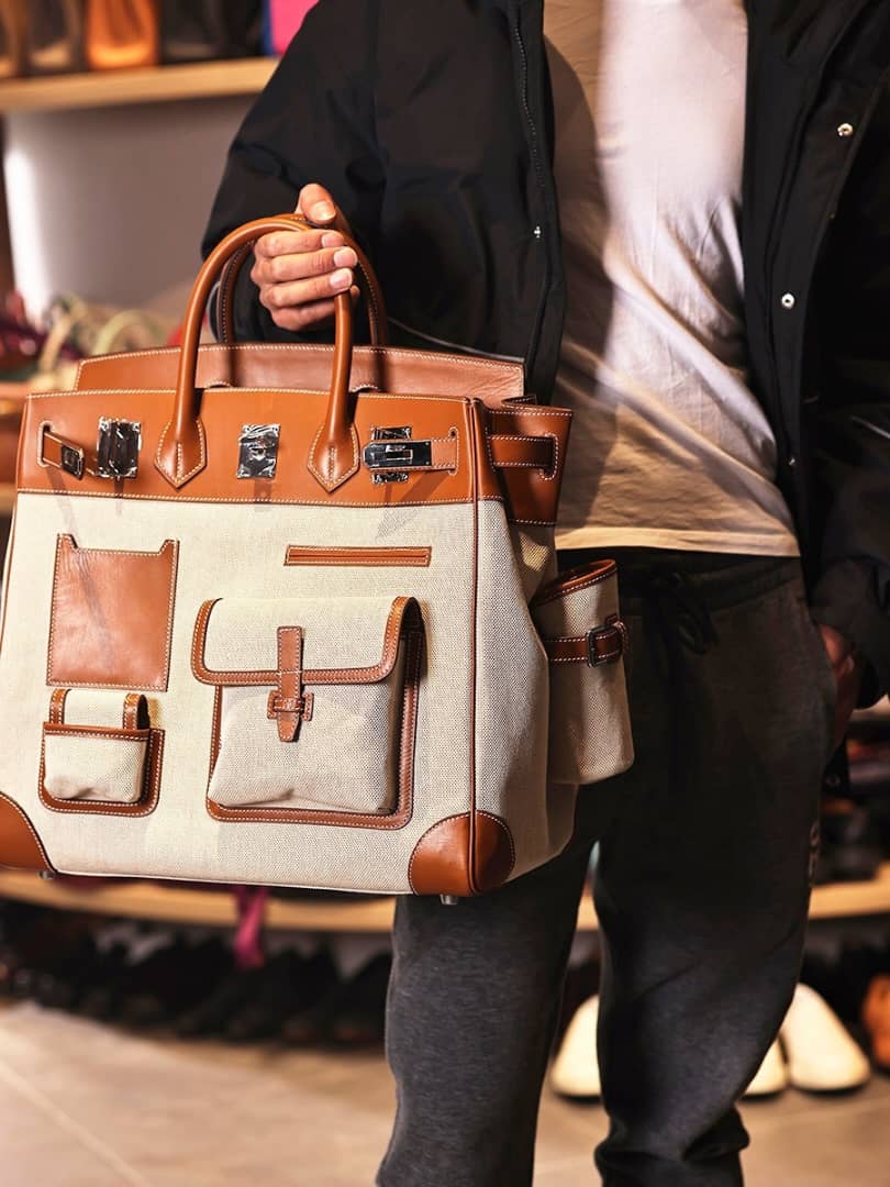 Weekender Swift Leather & Canvas Bag