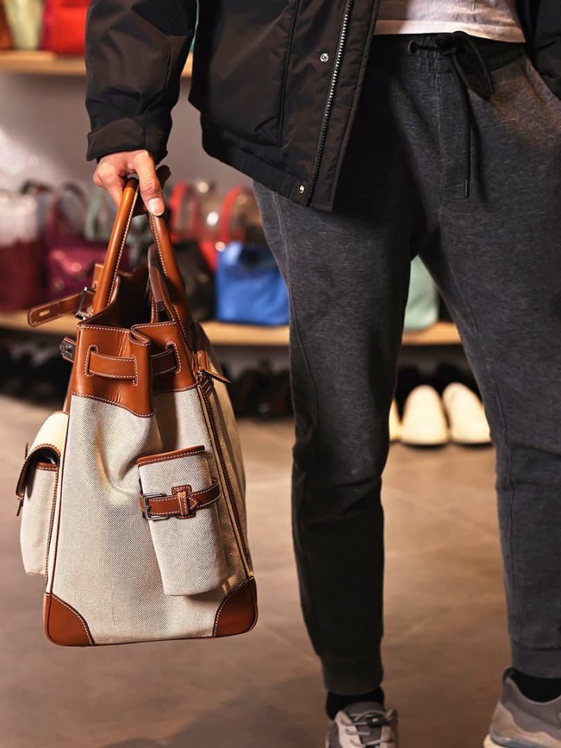 Weekender Swift Leather & Canvas Bag