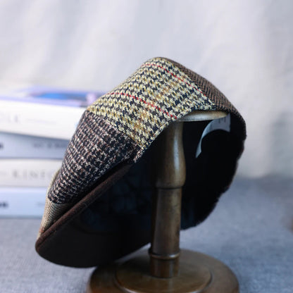 Wool Patchwork Newsboy Cap (Unisex)