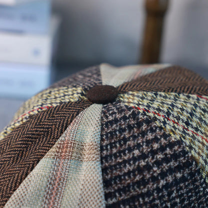 Wool Patchwork Newsboy Cap (Unisex)