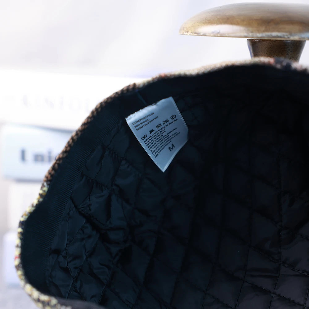 Wool Patchwork Newsboy Cap (Unisex)