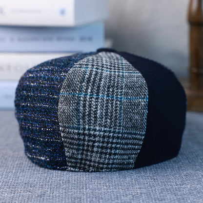 Wool Patchwork Newsboy Cap (Unisex)