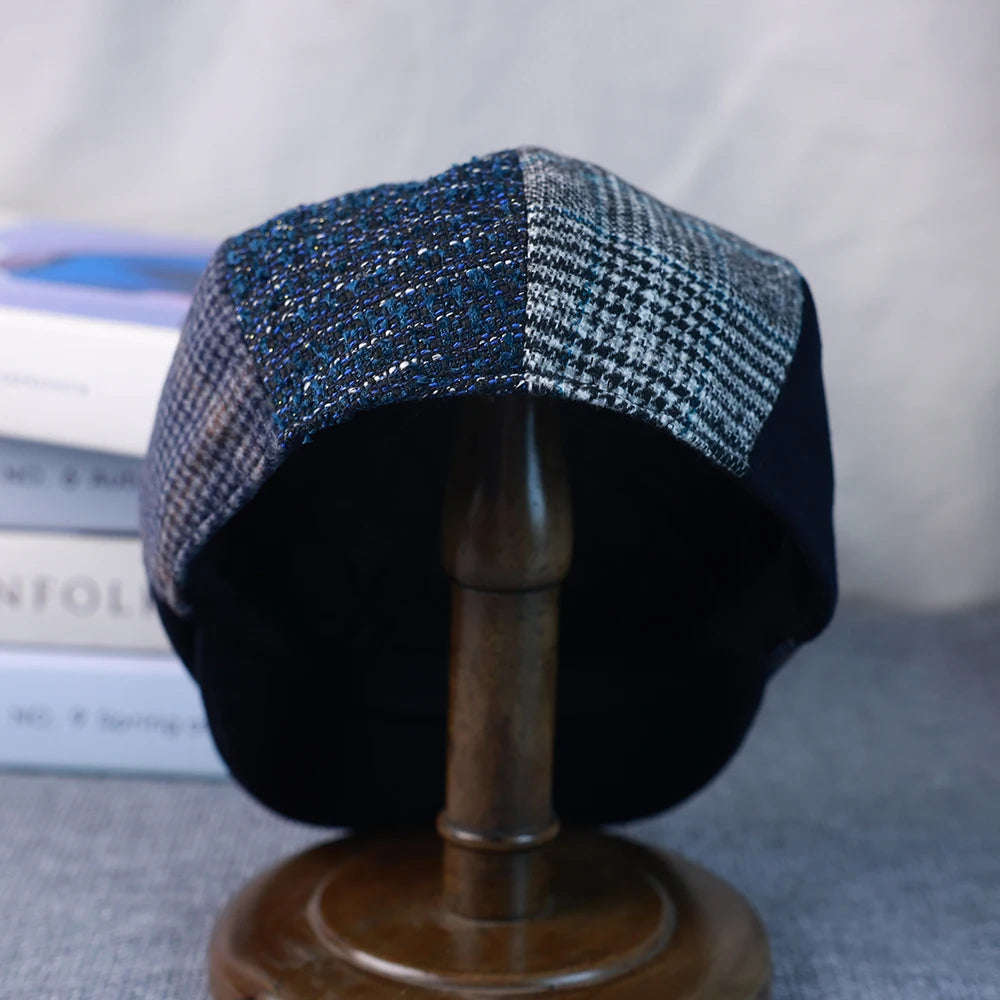 Wool Patchwork Newsboy Cap (Unisex)