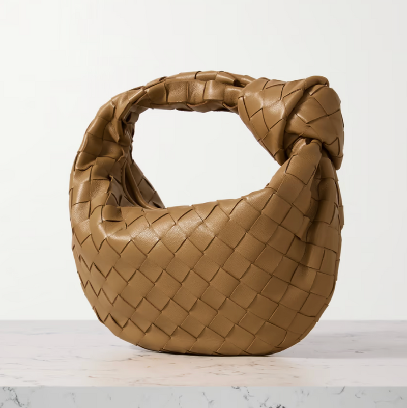 knotted intrecciato leather tote