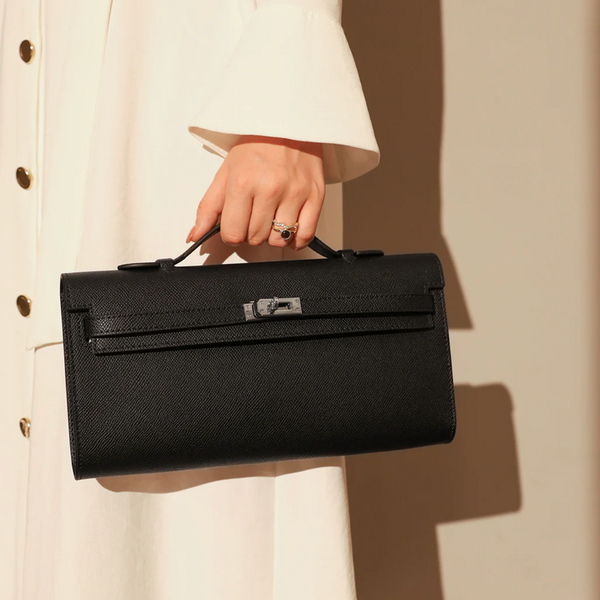 Top-Handle Leather Clutch