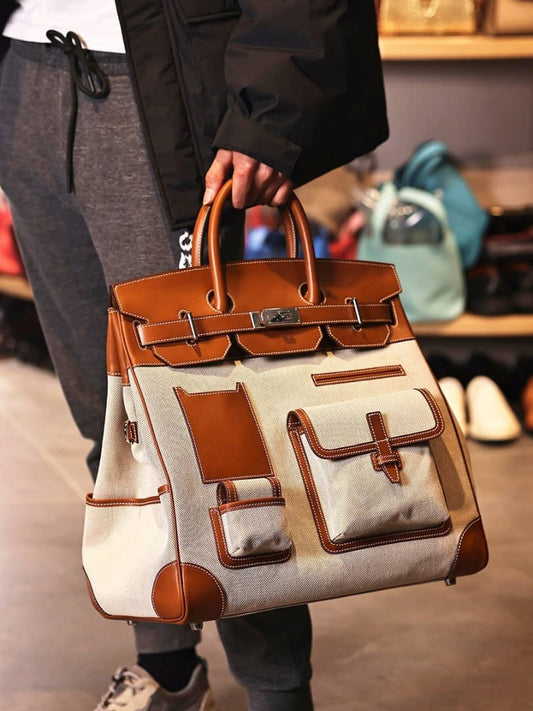 Weekender Swift Leather &amp; Canvas Bag
